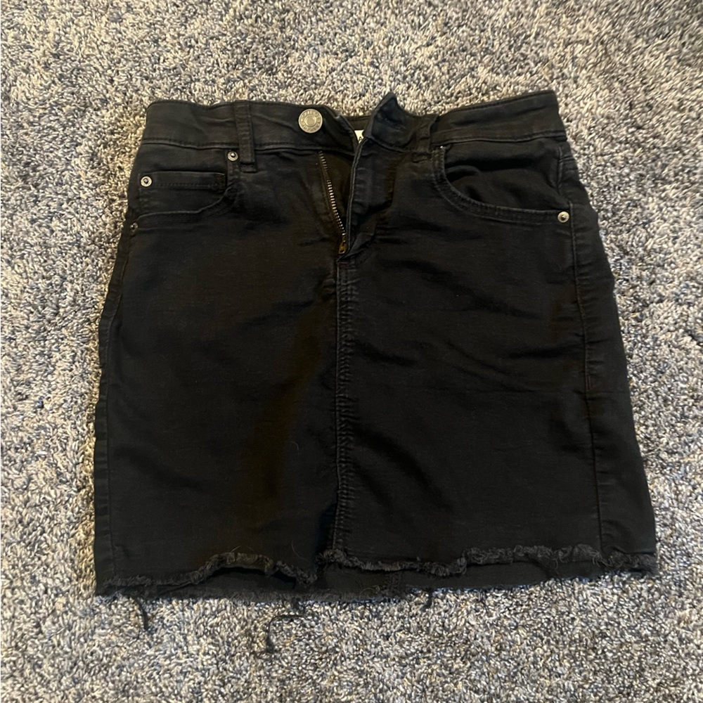 Garage Black Jean Mini Skirt Classic Denim Style